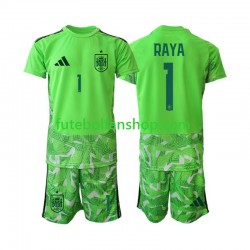 Camisola Guarda-redes Seleção Espanhola David Raya 1 6th Green color World Cup 2026 Manga Curta ,Criança