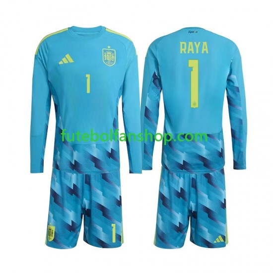 Camisola Principal Guarda-redes Seleção Espanhola David Raya 1 World Cup 2026 Manga Comprida ,Criança