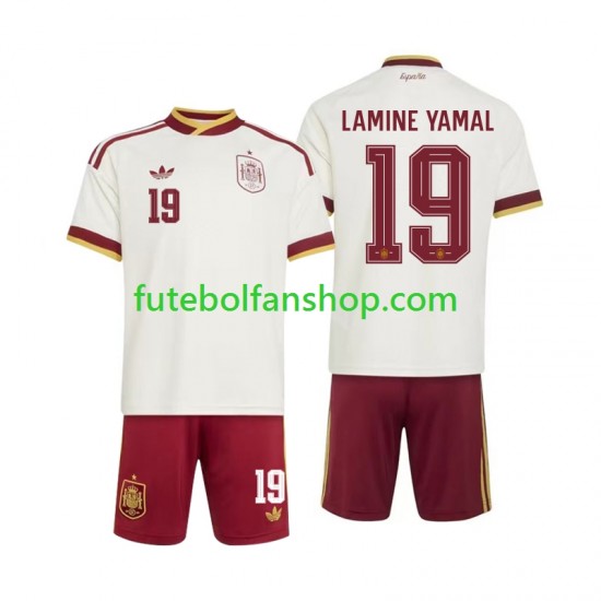 Camisola Alternativo Seleção Espanhola Lamine Yamal 19 World Cup 2026 Manga Curta ,Criança