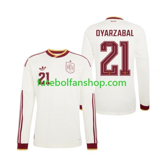 Camisola Alternativo Seleção Espanhola Mikel Oyarzabal 21 World Cup 2026 Manga Comprida ,Homem