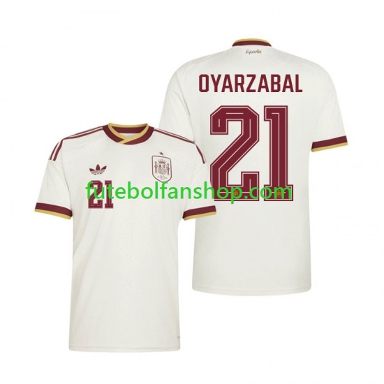 Camisola Alternativo Seleção Espanhola Mikel Oyarzabal 21 World Cup 2026 Manga Curta ,Homem