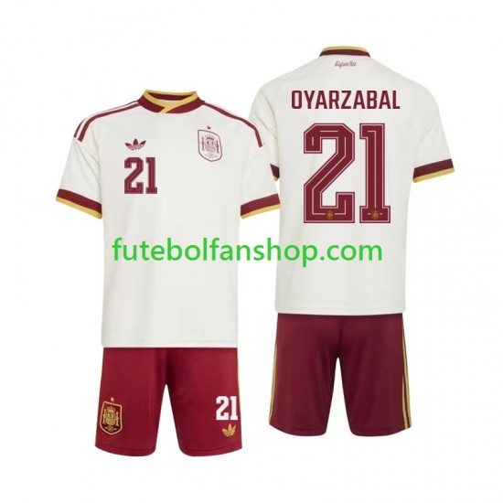 Camisola Alternativo Seleção Espanhola Mikel Oyarzabal 21 World Cup 2026 Manga Curta ,Criança