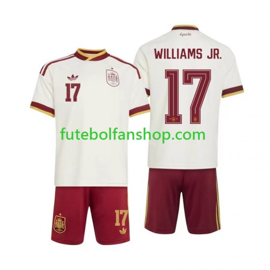 Camisola Alternativo Seleção Espanhola Nico Williams 17 World Cup 2026 Manga Curta ,Criança