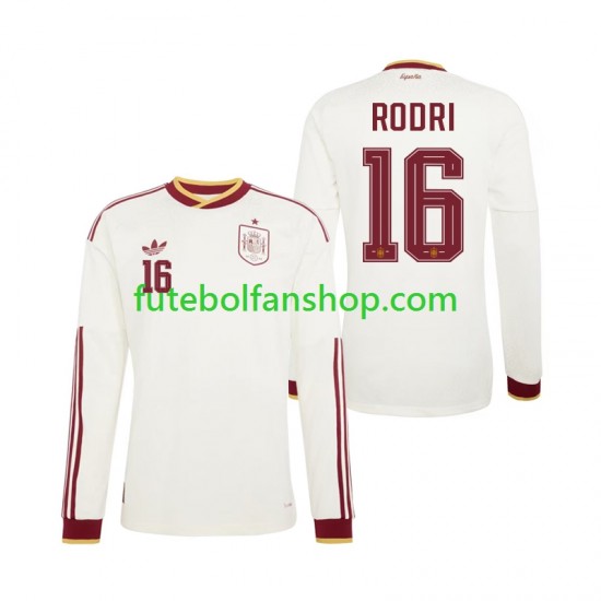 Camisola Alternativo Seleção Espanhola Rodri 16 World Cup 2026 Manga Comprida ,Homem