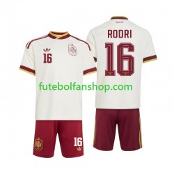 Camisola Alternativo Seleção Espanhola Rodri 16 World Cup 2026 Manga Curta ,Criança