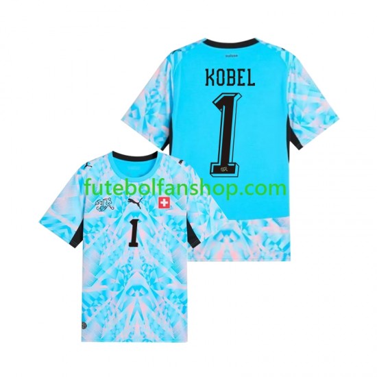 Camisola Principal Guarda-redes Seleção Suíça Gregor Kobel 1 World Cup 2026 Manga Curta ,Homem