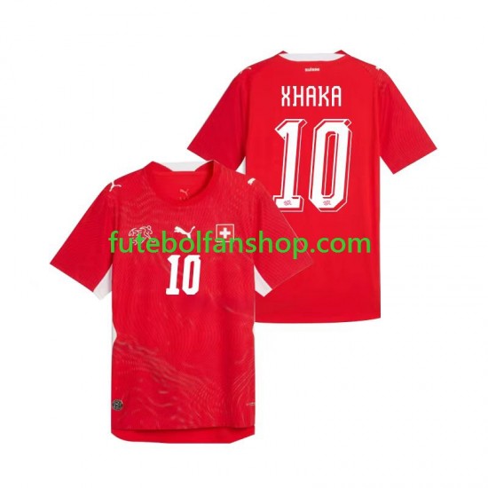 Camisola Principal Seleção Suíça Granit Xhaka 10 World Cup 2026 Manga Curta ,Homem