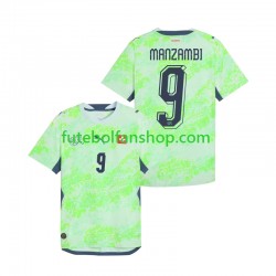 Camisola Alternativo Seleção Suíça Johan Manzambi 9 World Cup 2026 Manga Curta ,Homem
