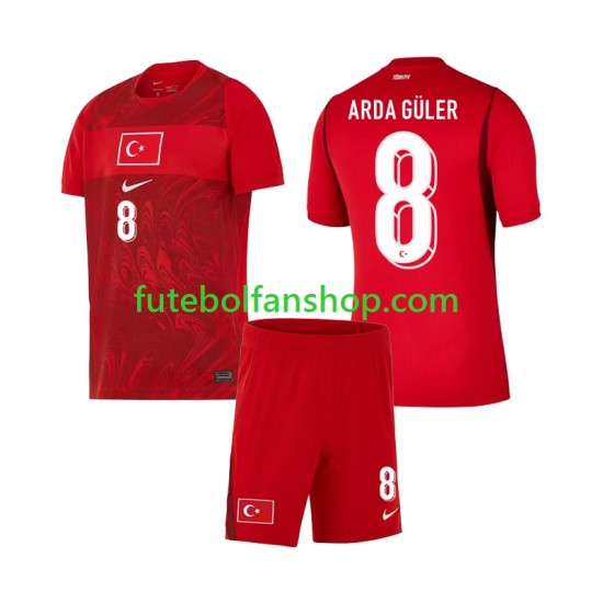 Camisola Principal Seleção Turca Arda Guler 8 World Cup 2026 Manga Curta ,Criança