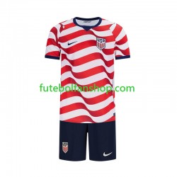 Camisola Principal Seleção Estados Unidos World Cup 2026 Manga Curta ,Criança