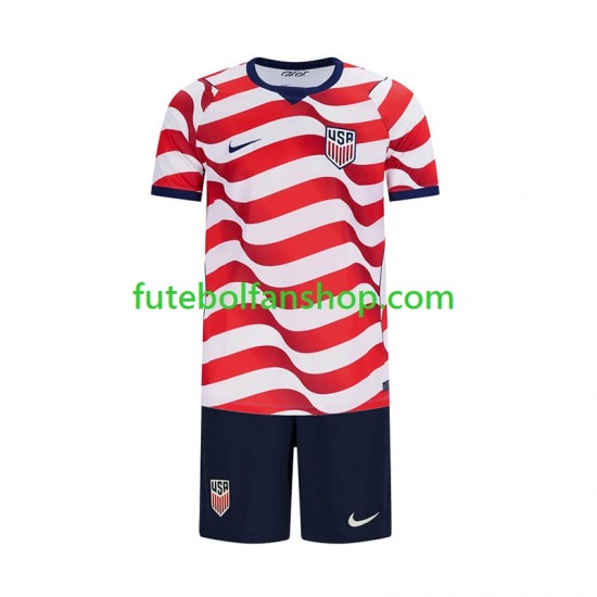 Camisola Principal Seleção Estados Unidos World Cup 2026 Manga Curta ,Criança