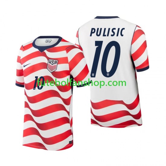 Camisola Principal Seleção Estados Unidos Christian Pulisic 10 World Cup 2026 Manga Curta ,Homem