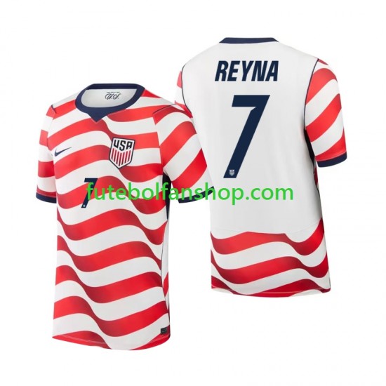 Camisola Principal Seleção Estados Unidos Giovanni Reyna 7 World Cup 2026 Manga Curta ,Homem