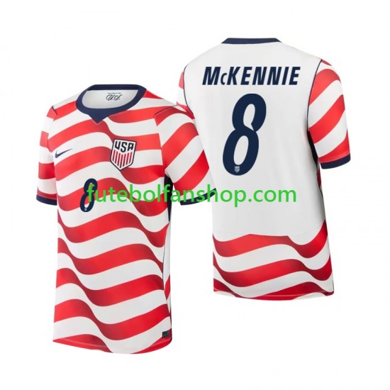 Camisola Principal Seleção Estados Unidos Weston McKennie 8 World Cup 2026 Manga Curta ,Homem