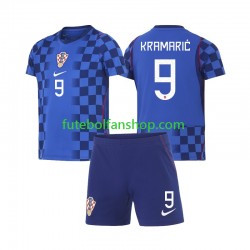 Camisola Alternativo Seleção Croata Andrej Kramaric 9 World Cup 2026 Manga Curta ,Criança