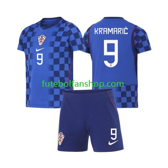 Camisola Alternativo Seleção Croata Andrej Kramaric 9 World Cup 2026 Manga Curta ,Criança