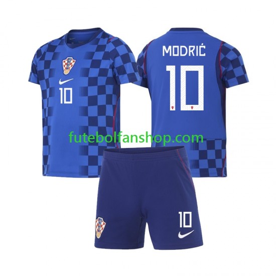 Camisola Alternativo Seleção Croata Luka Modric 10 World Cup 2026 Manga Curta ,Criança