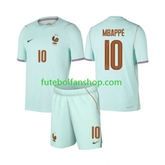 Camisola Alternativo Seleção Francesa Kylian Mbappe 10 World Cup 2026 Manga Curta ,Criança