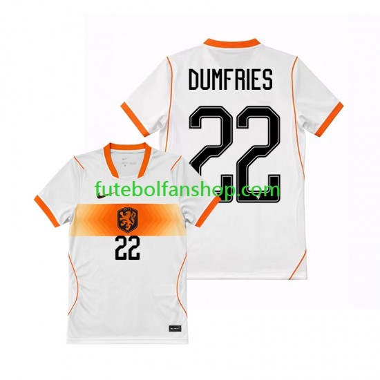 Camisola Alternativo Seleção Neerlandesa Denzel Dumfries 22 World Cup 2026 Manga Curta ,Homem