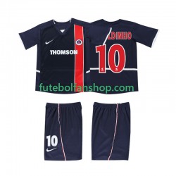 Camisola Principal AC Milan RONALDINHO 10 Retro 2002 2003 Manga Curta ,Criança