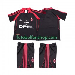 Camisola Alternativa (2ª) AC Milan Retro 2000 2001 Manga Curta ,Criança