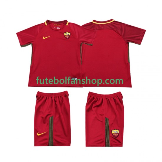 Camisola Principal AS Roma Retro 2017-2018 Manga Curta ,Criança