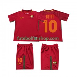 Camisola Principal AS Roma Totti 10 Retro 2017-2018 Manga Curta ,Criança
