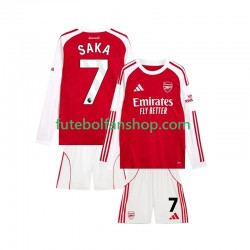 Camisola Principal Arsenal Bukayo Saka 7 Época 2025/2026 Manga Comprida ,Criança