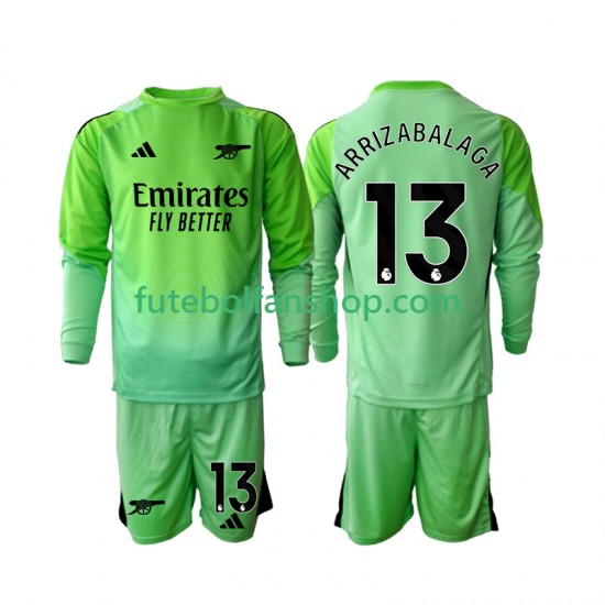 Camisola Alternativo Guarda-redes Arsenal Kepa Arrizabalaga 13 Época 2025/2026 Manga Comprida ,Criança