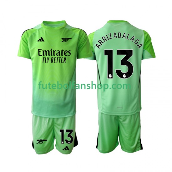 Camisola Alternativo Guarda-redes Arsenal Kepa Arrizabalaga 13 Época 2025/2026 Manga Curta ,Criança