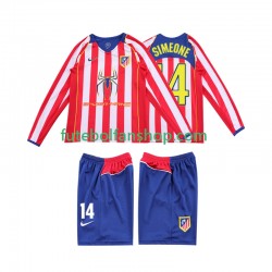 Camisola Principal Atlético Madrid SIMEONE 14 Retro 2004 2005 Manga Comprida ,Criança