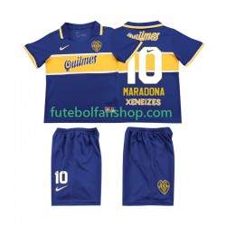 Camisola Principal CA Boca Juniors MARADONA 10 Retro 1996 1997 Manga Curta ,Criança