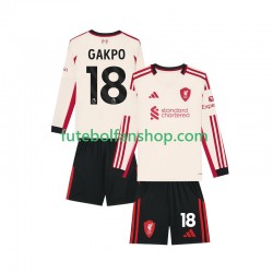 Camisola Alternativo Liverpool Gakpo 18 Época 2025/2026 Manga Comprida ,Criança