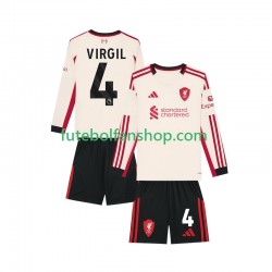 Camisola Alternativo Liverpool Virgil van Dijk 4 Época 2025/2026 Manga Comprida ,Criança