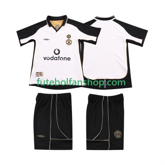 Alternativo Manchester United Anniversary Football Shirt 2001 2002 Manga Curta ,Criança