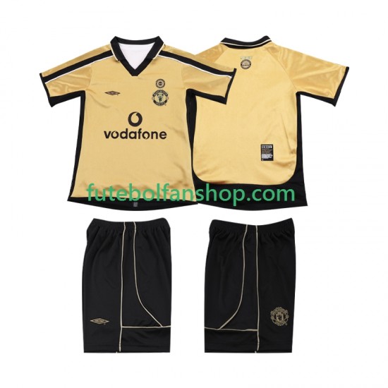 Alternativa (2ª) Manchester United Anniversary Football Shirt 2001 2002 Manga Curta ,Criança