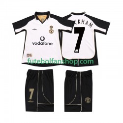 Alternativo Manchester United BECKHAM 7 Anniversary Football Shirt 2001 2002 Manga Curta ,Criança