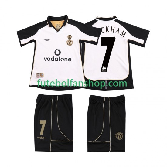 Alternativo Manchester United BECKHAM 7 Anniversary Football Shirt 2001 2002 Manga Curta ,Criança