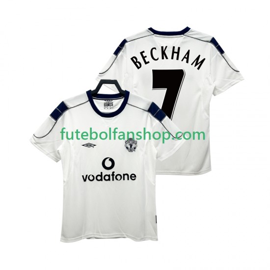 Camisola Alternativo Manchester United BECKHAM 7 Retro 2000 2001 Manga Curta ,Homem