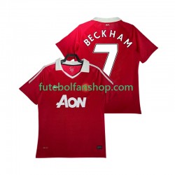 Camisola Principal Manchester United BECKHAM 7 Retro 2010 2011 Manga Curta ,Homem