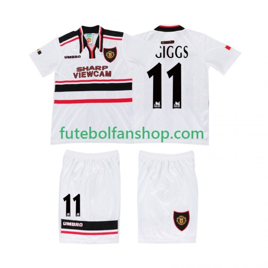 Camisola Alternativo Manchester United GIGGS 11 Retro 1998 Manga Curta ,Criança