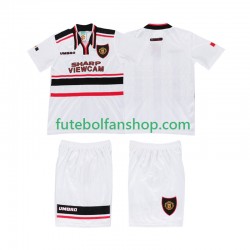 Camisola Alternativo Manchester United Retro 1998 Manga Curta ,Criança