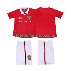 Camisola Principal Manchester United Retro 1999 2000 Manga Curta ,Criança
