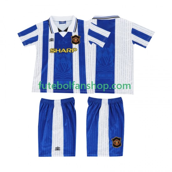 Camisola Alternativa (2ª) Manchester United Retro 1994 1996 Manga Curta ,Criança