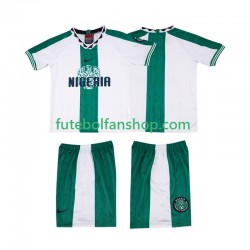 Camisola Alternativo Seleção Nigeriana Retro 1996 Manga Curta ,Criança
