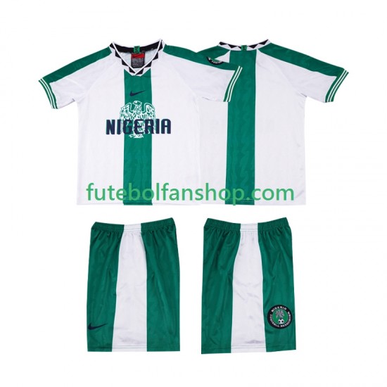 Camisola Alternativo Seleção Nigeriana Retro 1996 Manga Curta ,Criança