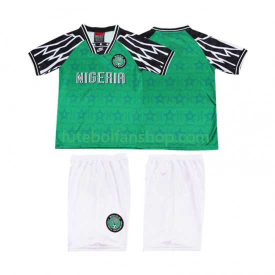 Camisola Principal Seleção Nigeriana Retro 1995 Manga Curta ,Criança