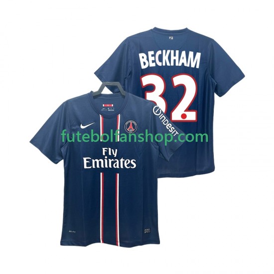 Camisola Principal Paris Saint-Germain BECKHAM 32 Retro 2012 2013 Manga Curta ,Homem