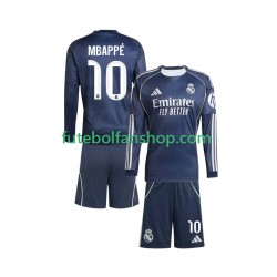Camisola Alternativo Real Madrid Kylian Mbappe 10 Época 2025/2026 Manga Comprida ,Criança