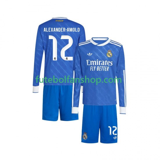 Camisola Alternativa (2ª) Real Madrid Trent Alexander-Arnold 12 Época 2025/2026 Manga Comprida ,Criança